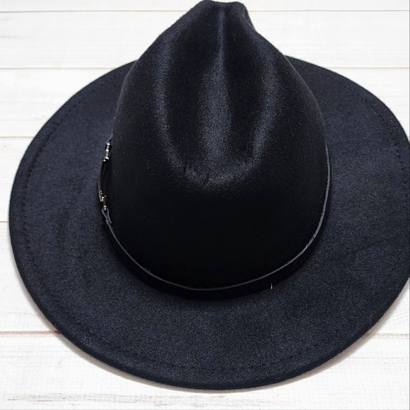 NWOT Two Tone Unisex Black and Tan Fedora Hat XL - Picture 3 of 11